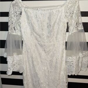 Fashion Nova White Lace Mini Dress